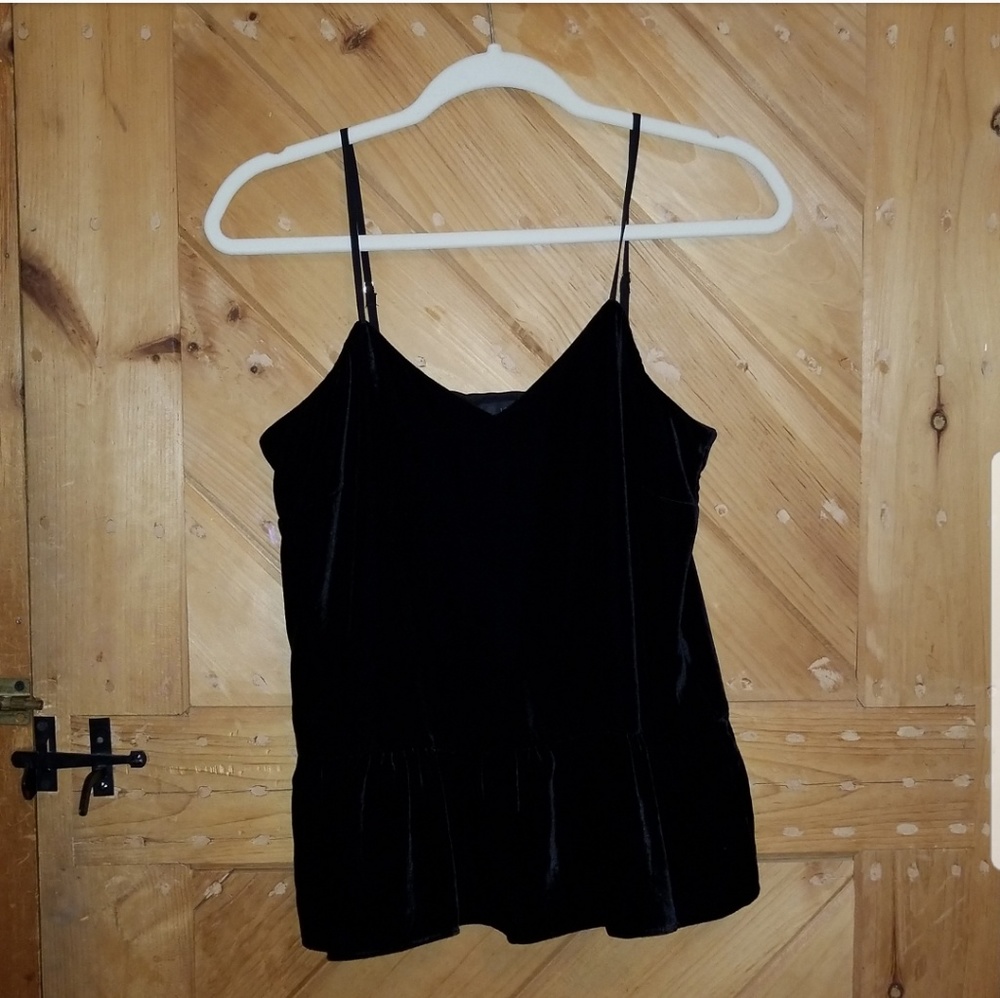 Black velvet peplum top